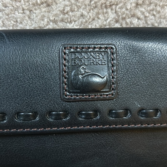 Black Dooney and Bourke Florentine Checkbook Organizer Leather Wallet - Picture 2 of 10